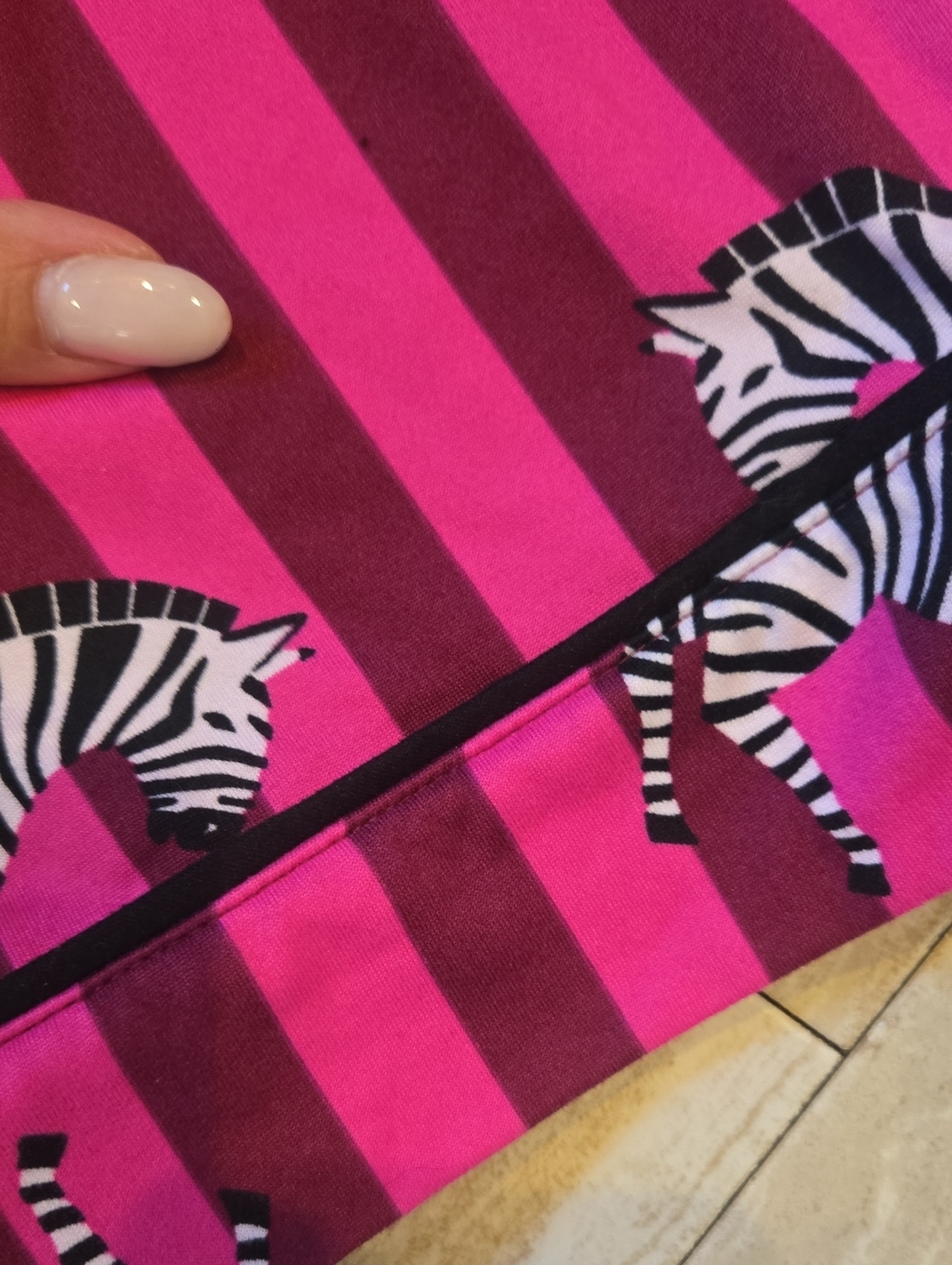 Room Service Pink Striped Zebra Print Pajama Set - Picture 10 of 11